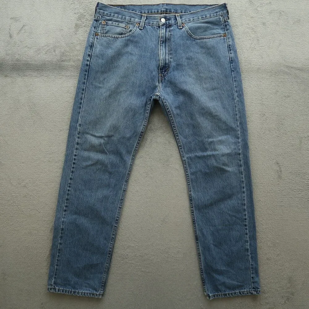 Levi's 505 Jeans Mens Size 36x32 Blue Regular Straight 100% Cotton Denim